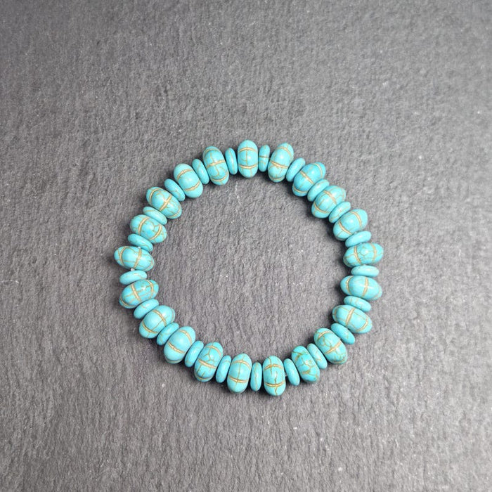 Old Turquoise Bracelet 7.4" Circumference - Tibetan Buddhist art, view 8