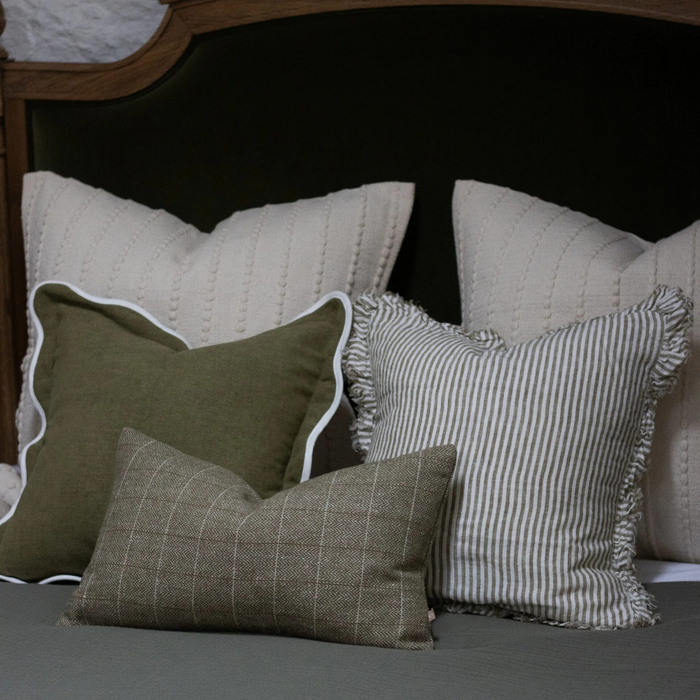 Olive Green Tweed Cushion