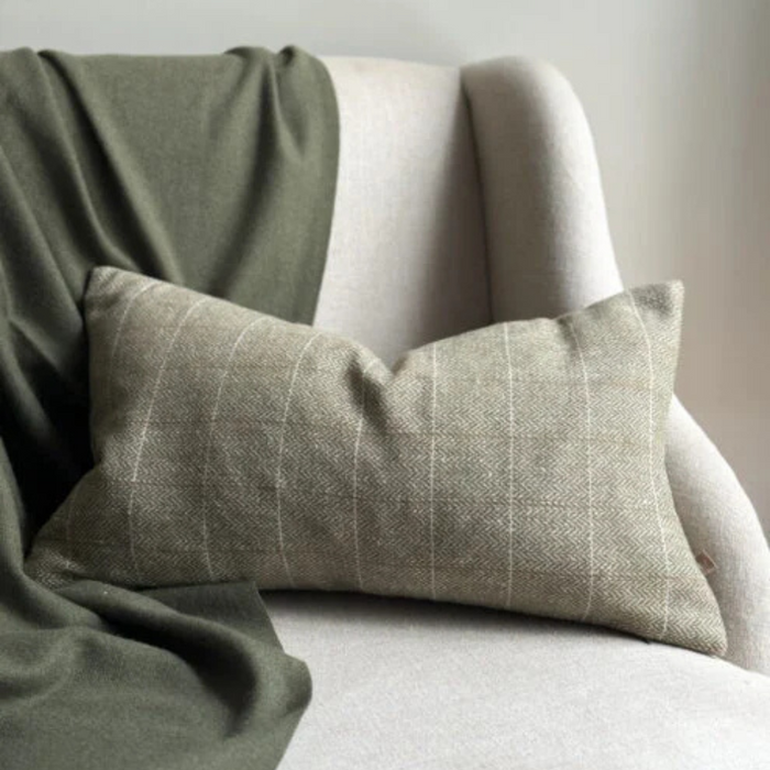 Olive Green Tweed Cushion