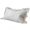 Olive Pinstripe Ruffle Cushion