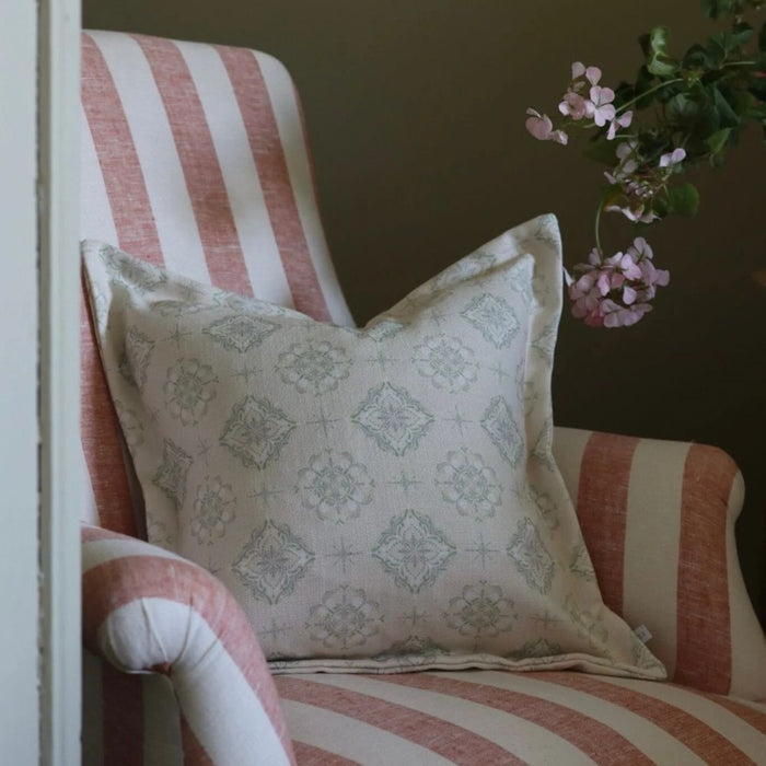 Olivia Sage Print Flanged Edge Cushion