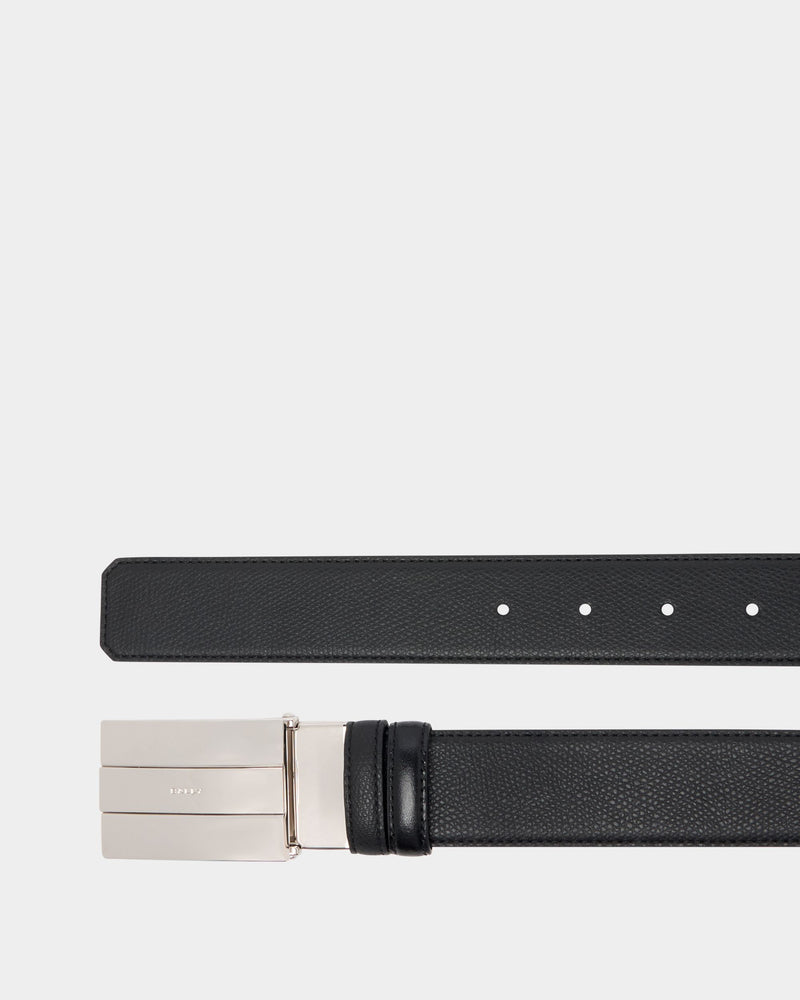 Ollam 35 mm Adjustable And Reversible Belt in Black Leather