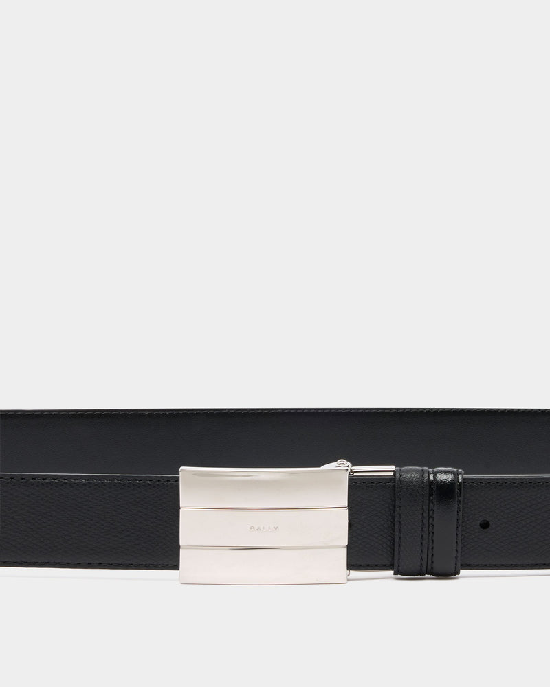 Ollam 35 mm Adjustable And Reversible Belt in Black Leather