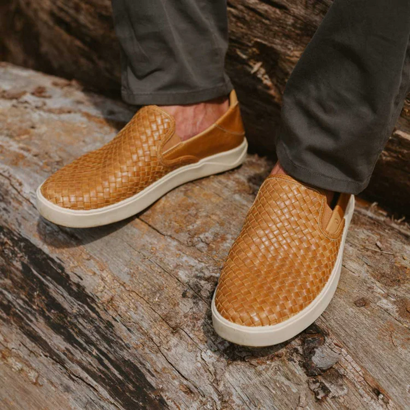 OluKai Lae'ahi Lauhala Slip On (Men) - Fox/Fox Dress-Casual - Slip On - The Heel Shoe Fitters