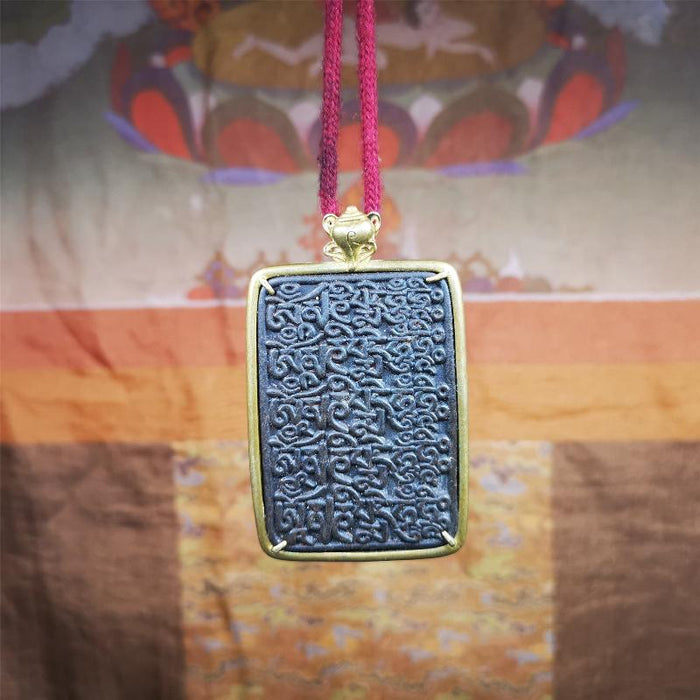 Om Melong Amulet 2.76" - Tibetan Buddhist amulet, view 7