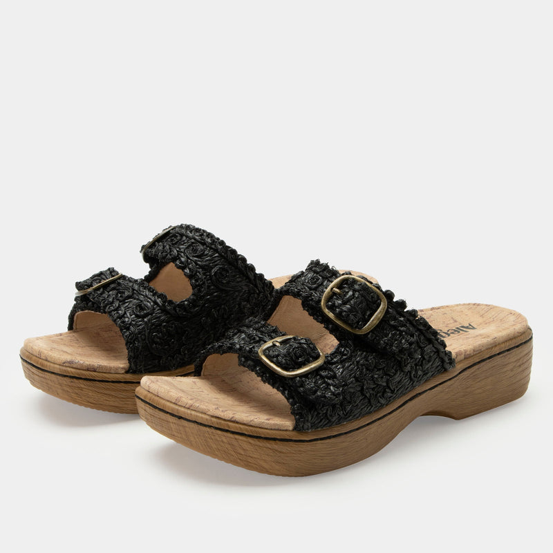 Oona Black Sandal | Alegria Shoes
