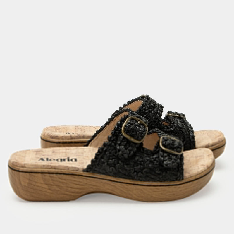 Oona Black Sandal | Alegria Shoes