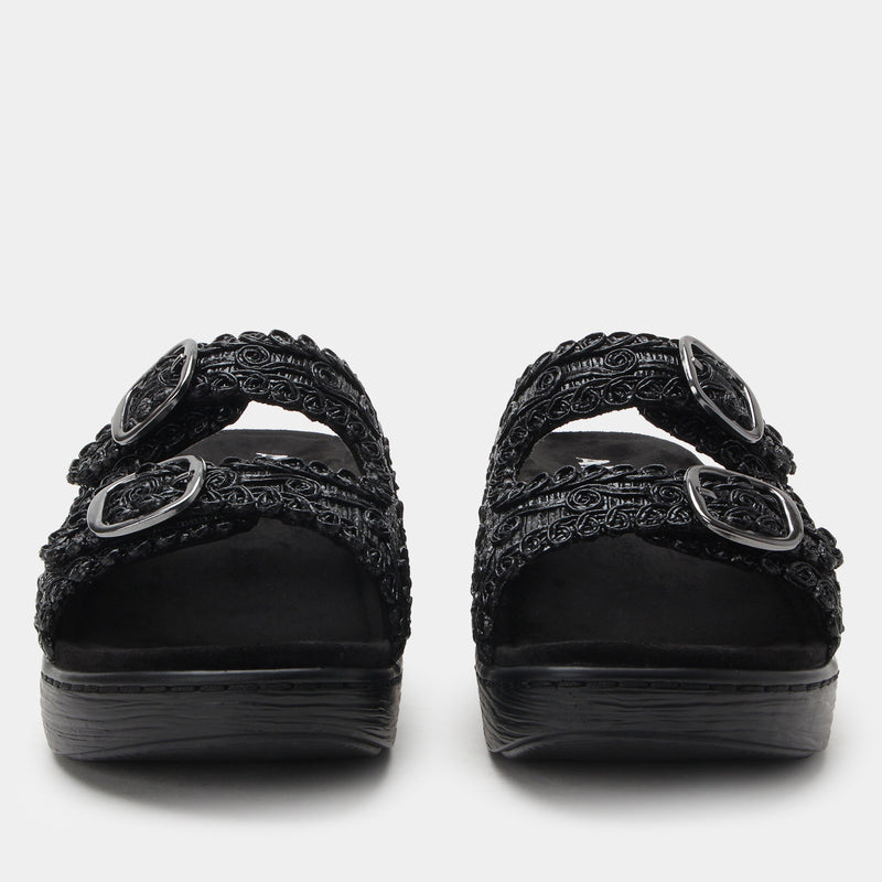 Oona Fancy Black Sandal | Alegria Shoes