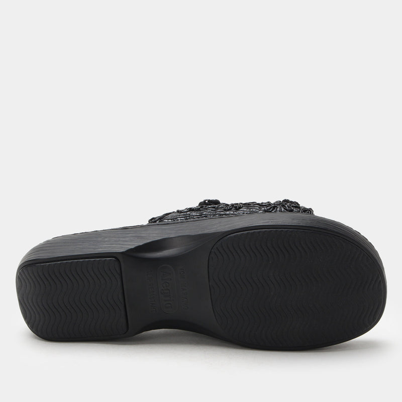 Oona Fancy Black Sandal | Alegria Shoes