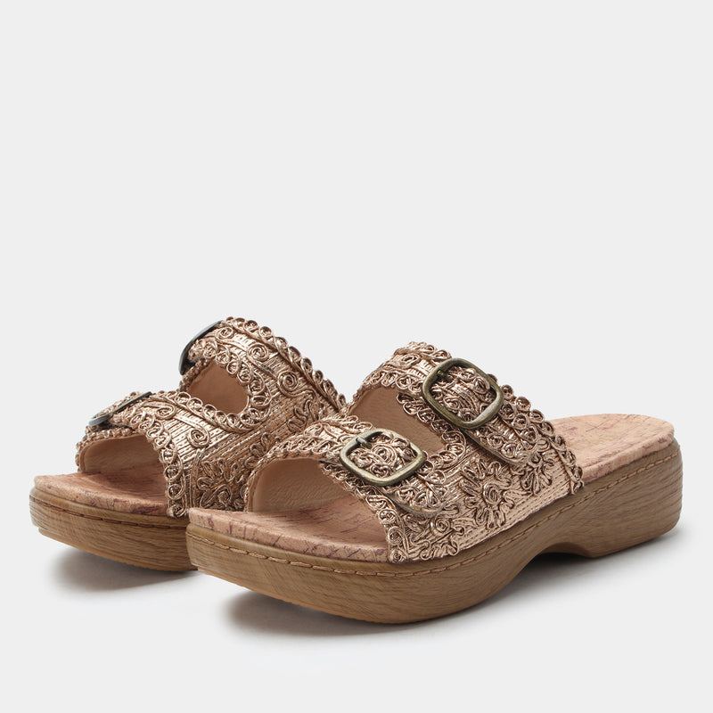 Oona Fancy Gold Sandal | Alegria Shoes