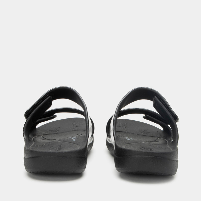 Orbyt Black Gloss Sandal | Alegria Shoes