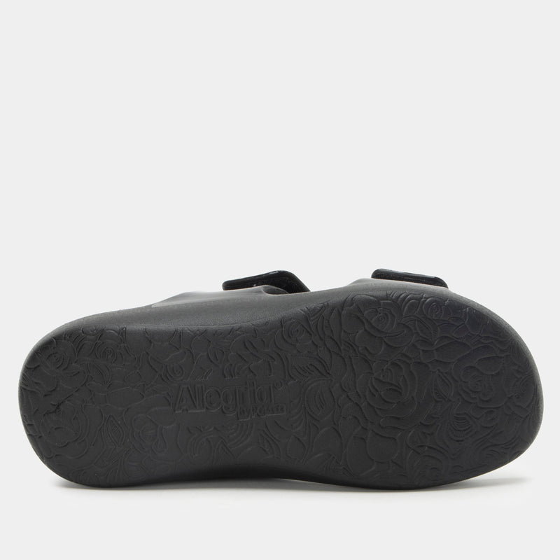 Orbyt Black Gloss Sandal | Alegria Shoes