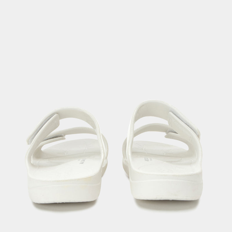Orbyt White Gloss Sandal | Alegria Shoes