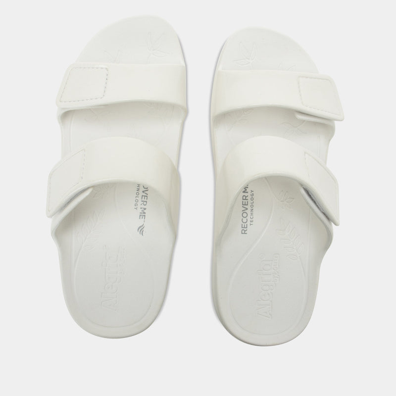 Orbyt White Gloss Sandal | Alegria Shoes