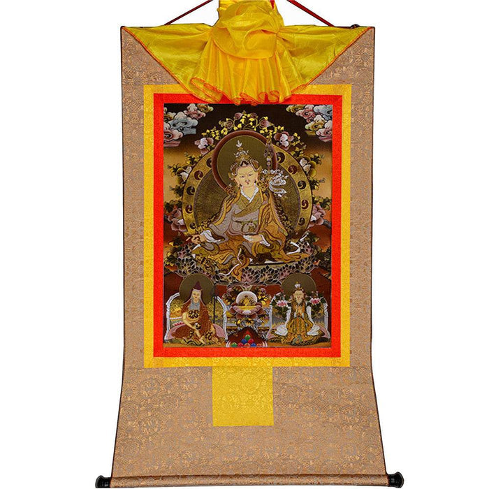 Padmasambhava,Guru Rinpoche-Black Type - Tibetan thangka painting, view 8