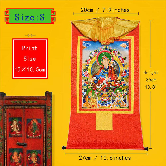 Padmasambhava,Guru Rinpoche,Lotus Born - Tibetan thangka painting, view 6