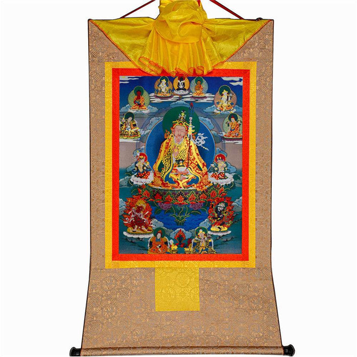 Padmasambhava,Guru Rinpoche,Lotus Born - Tibetan thangka painting, view 8