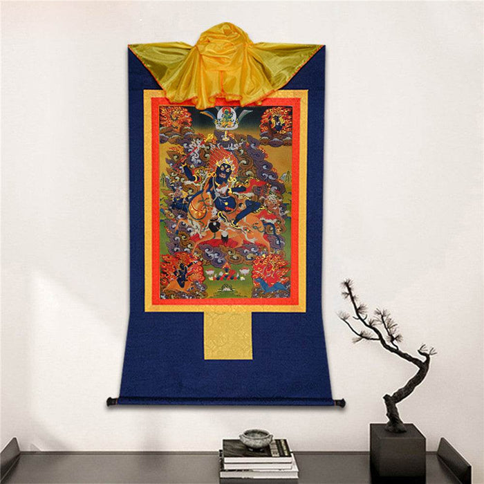 Palden Lhamo-Glorious Goddess - Tibetan thangka painting, detailed view