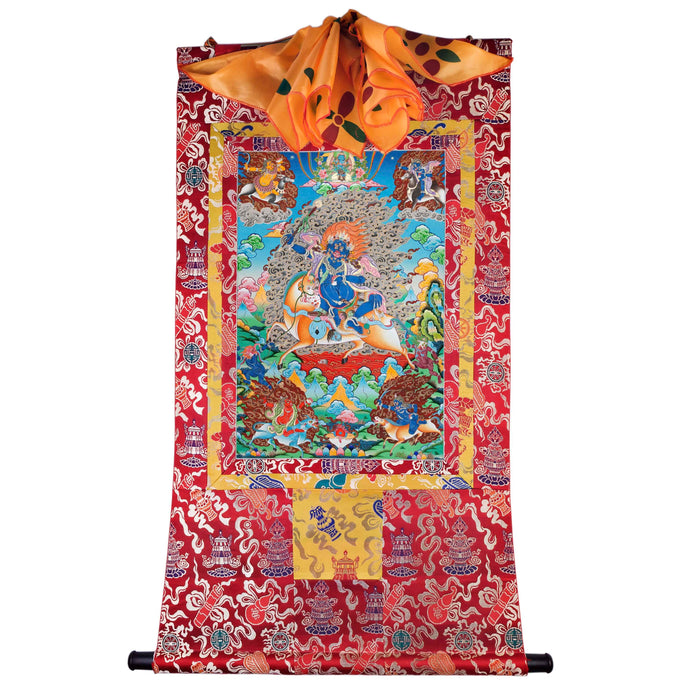 Palden Lhamo / Magzor Gyalmo / Shri Devi - Tibetan thangka painting, detailed view