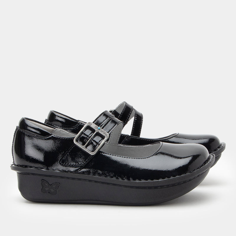 Paloma Black Crinkle mary-jane shoe