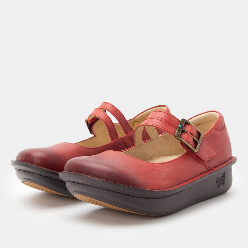 Paloma Crimson mary-jane style shoe on our Classic rocker outsole.