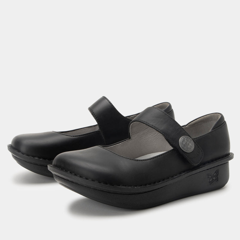 Paloma Oiled Black Mary Jane | Alegria Shoes