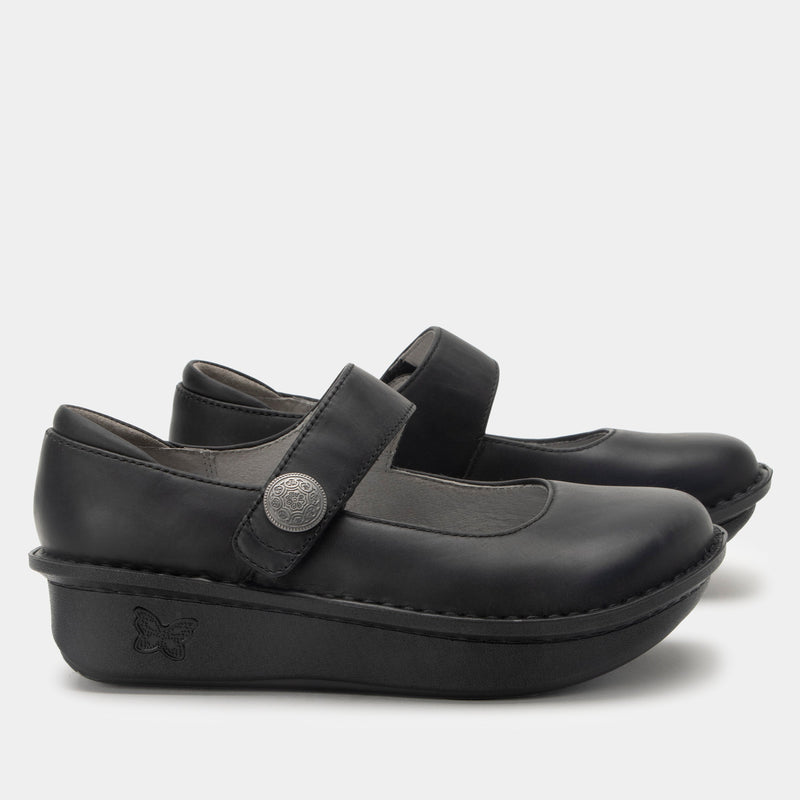 Paloma Oiled Black Mary Jane | Alegria Shoes