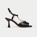 Pamela black sandal heel side view