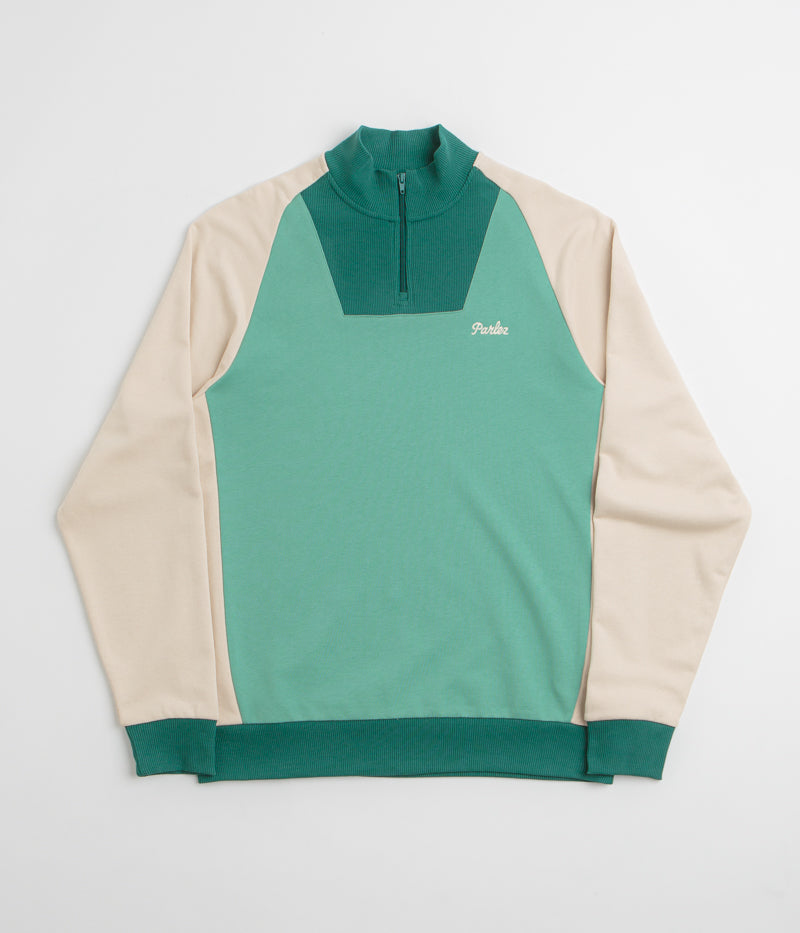 Parlez Zenith 1/4 Zip Sweatshirt in Sage Shore