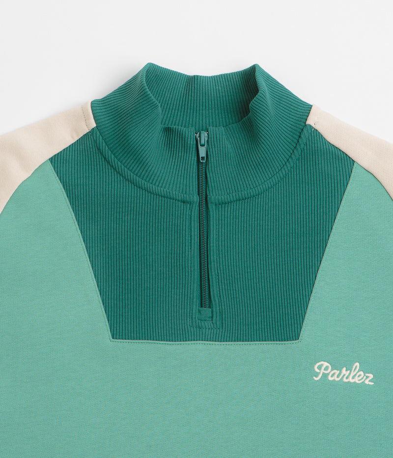 Parlez Zenith 1/4 Zip Sweatshirt in Sage Shore