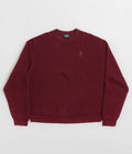 Pass Port Organic Cotton Waffle Knit Sweatshirt in Maroon