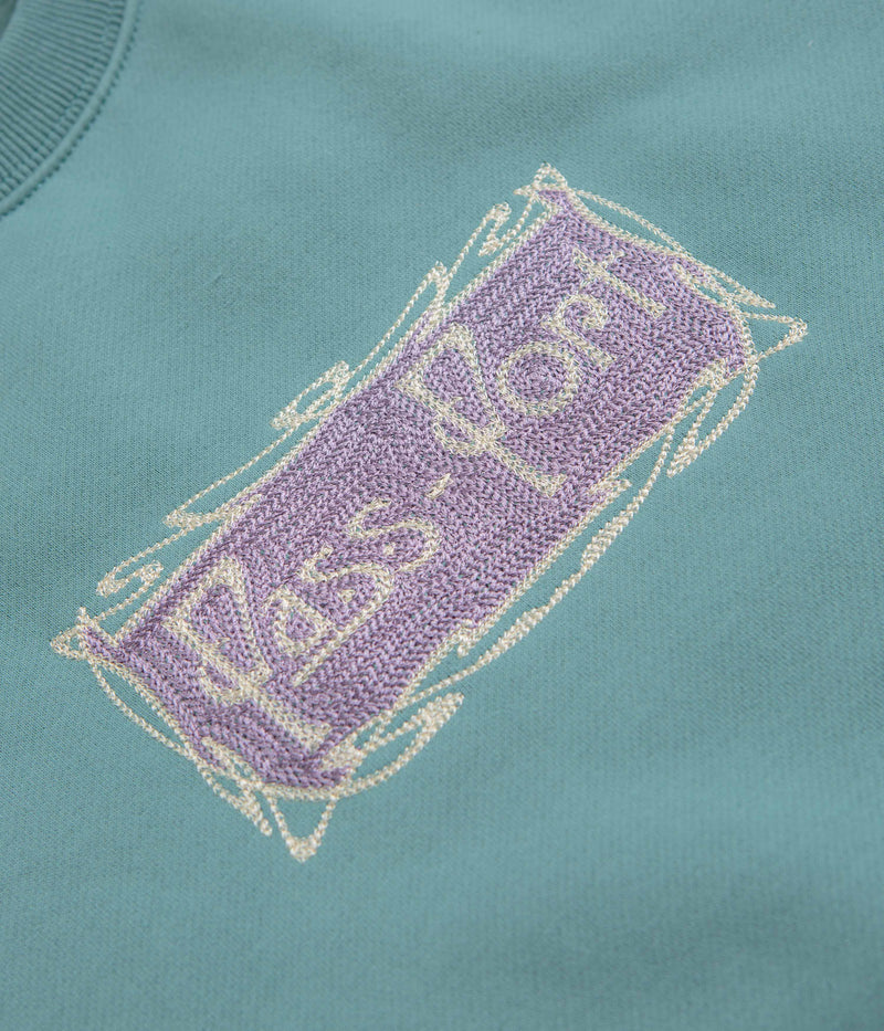 Pass Port Plume Crewneck Sweatshirt in Washed Out Teal