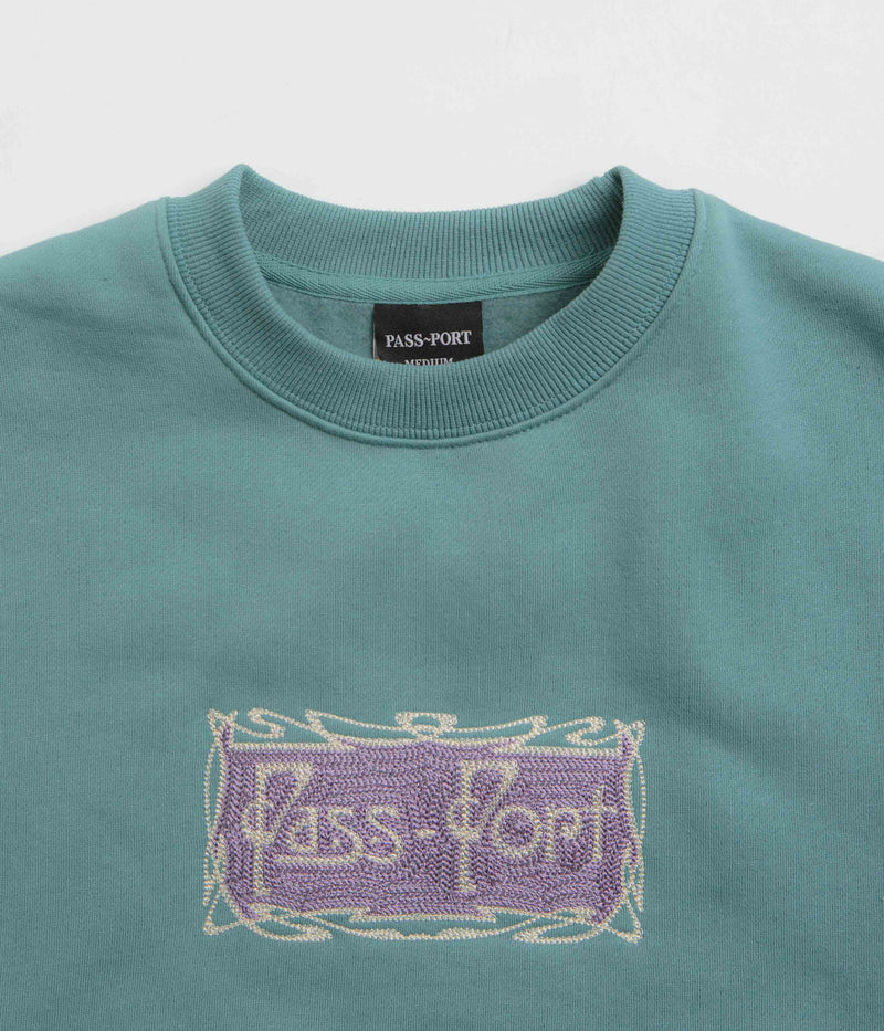 Pass Port Plume Crewneck Sweatshirt in Washed Out Teal