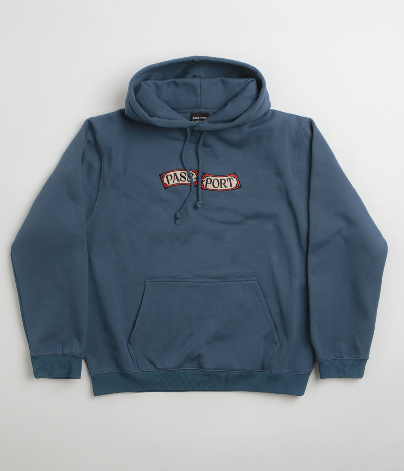 Pass Port Red Flag Hoodie in Harbour Blue