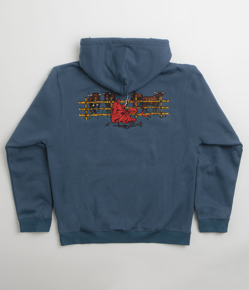 Pass Port Red Flag Hoodie in Harbour Blue