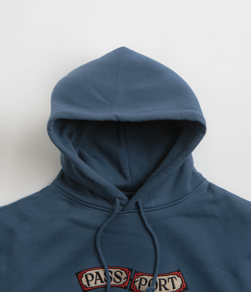 Pass Port Red Flag Hoodie in Harbour Blue