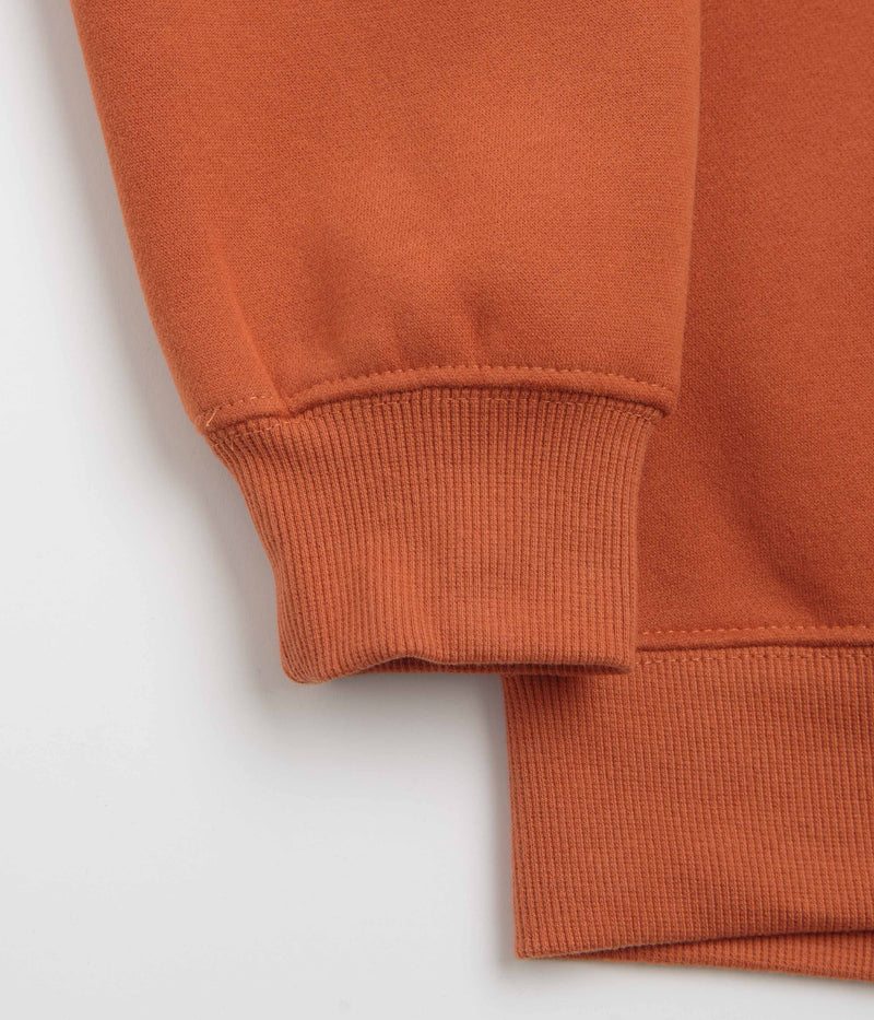 Pasteelo Can Embroidered Script Crewneck Sweatshirt in Rust