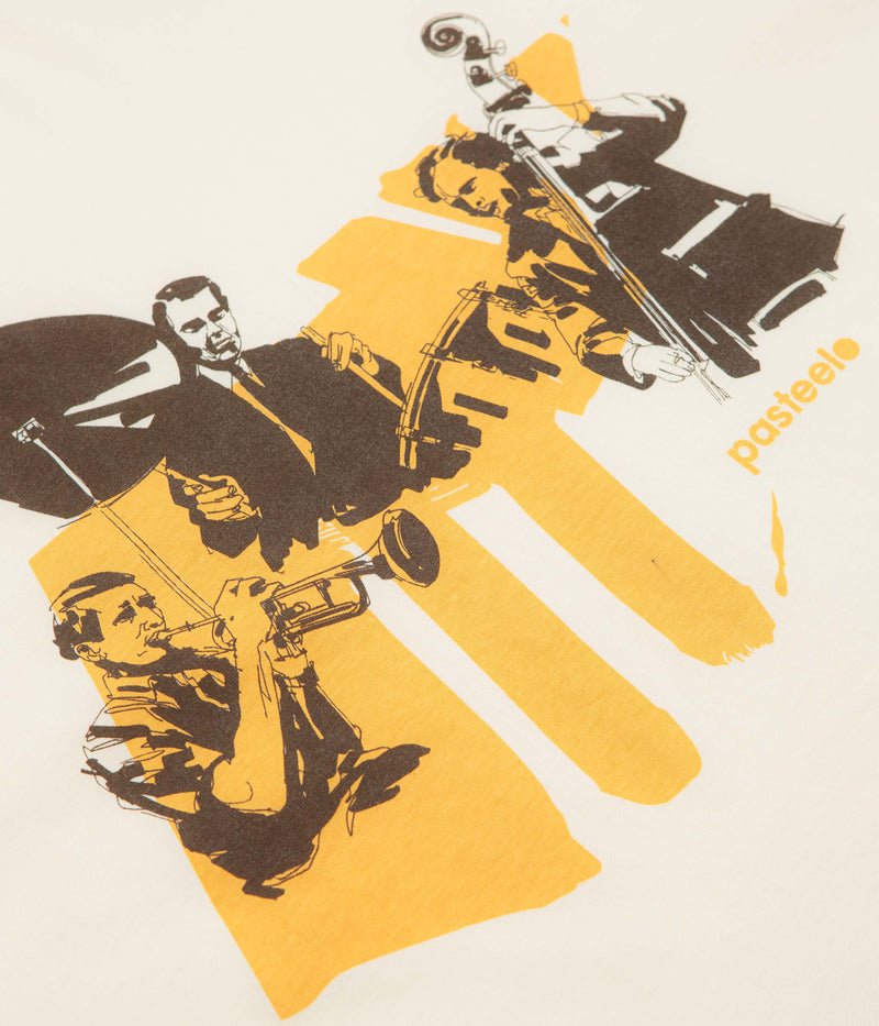 Pasteelo Jazz Cats T-Shirt in Cream