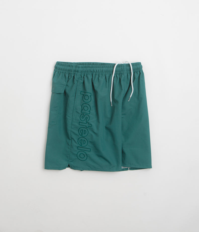 Pasteelo Script Active Shorts in Dark Teal