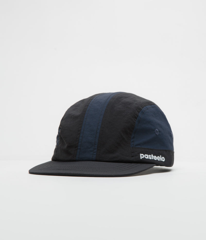 Pasteelo Stripe Cap in Black and Navy