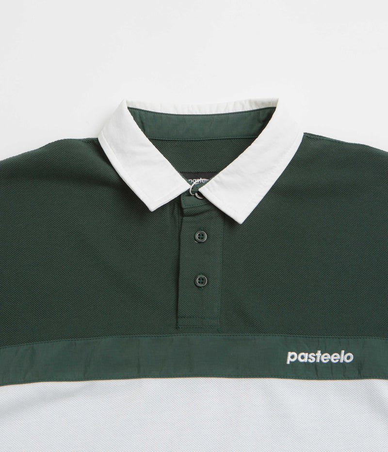 Pasteelo Stripe Polo Shirt in Forest and White