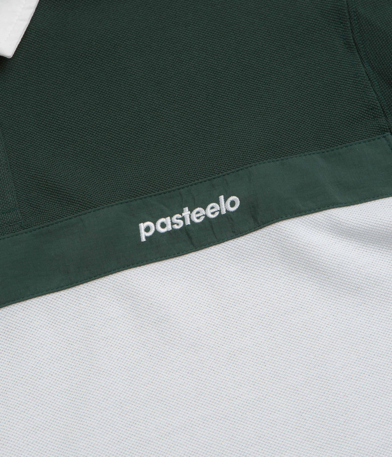 Pasteelo Stripe Polo Shirt in Forest and White