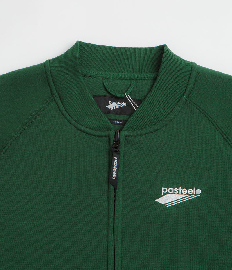 Pasteelo Zip Up Trainer Sweatshirt in Forest