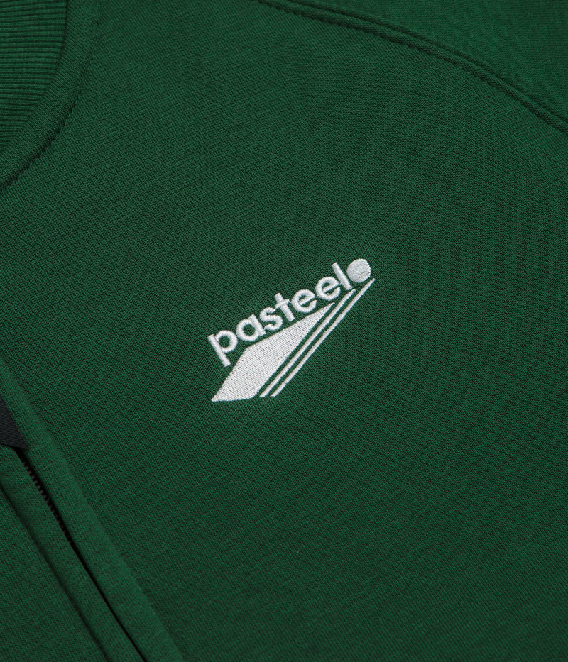 Pasteelo Zip Up Trainer Sweatshirt in Forest