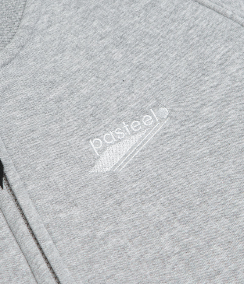 Pasteelo Zip Up Trainer Sweatshirt in Heather Grey
