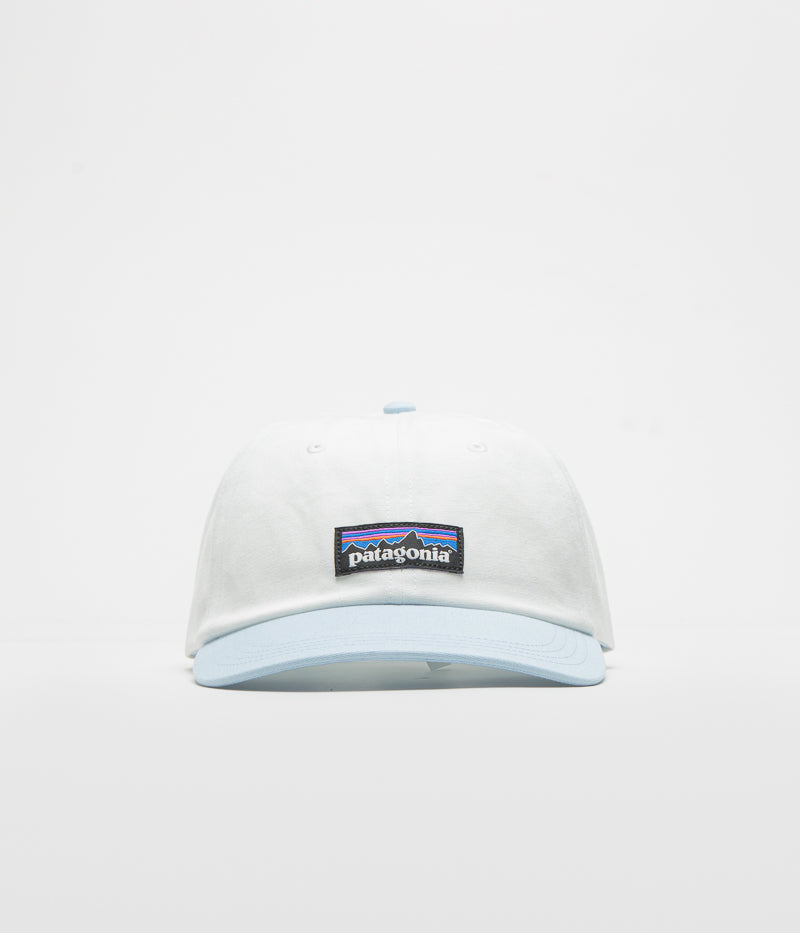 Patagonia P-6 Label Trad Cap in Birch White and Fleck Blue