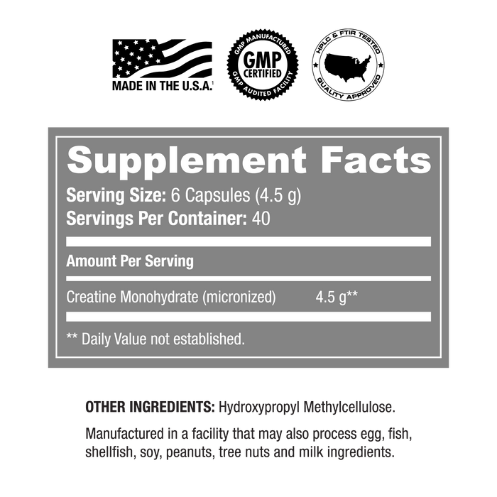 Performance Creatine (Micronized) - 240 Capsules