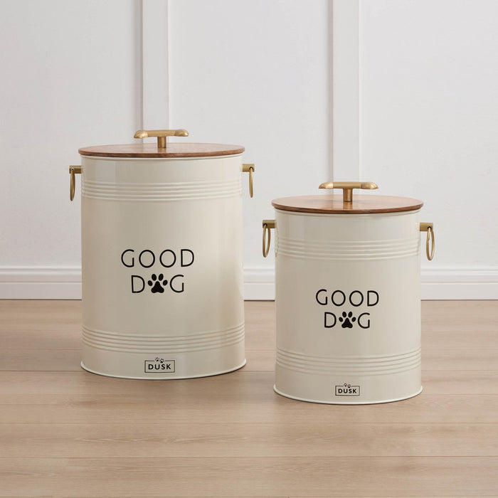 Pet Food Storage Bucket with Wooden Lid - DUSK