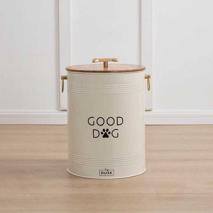 Pet Food Storage Bucket with Wooden Lid - DUSK