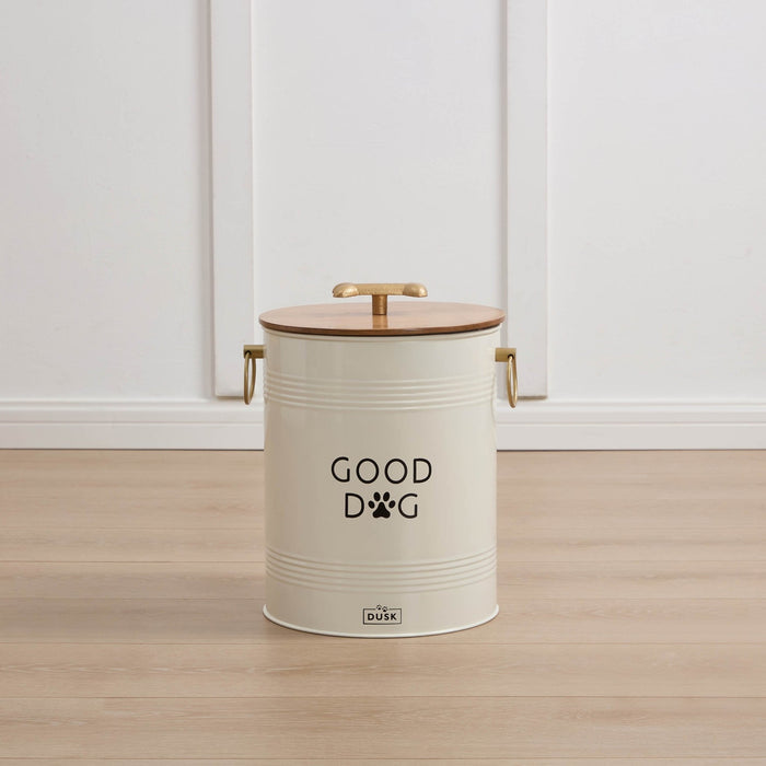 Pet Food Storage Bucket with Wooden Lid - DUSK